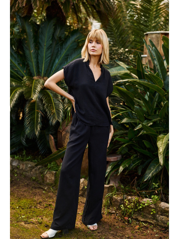 Moodo Дамски панталони Moodo - черни