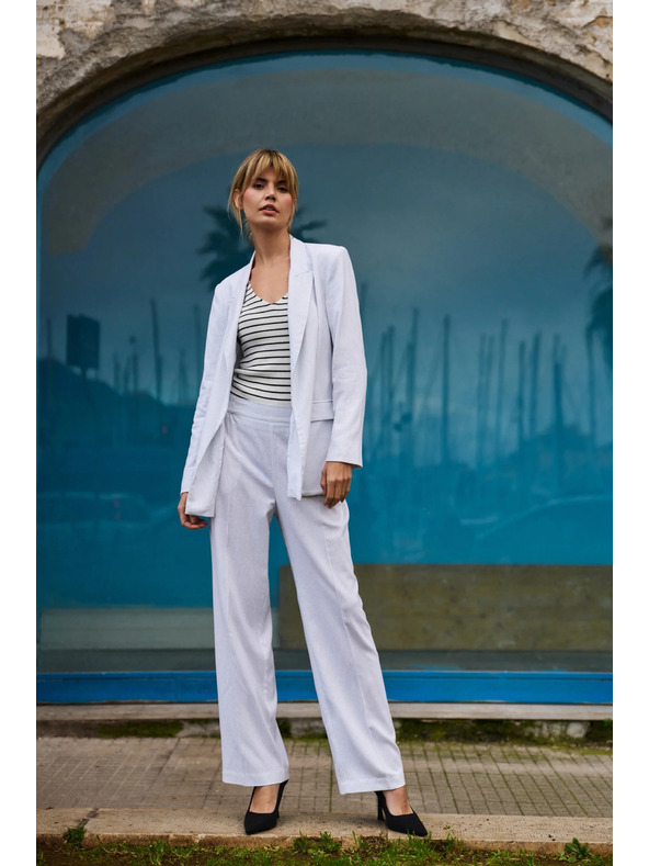 Moodo Дамски панталони Moodo - бели