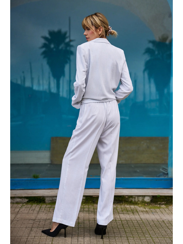 Moodo Дамски панталони Moodo - бели