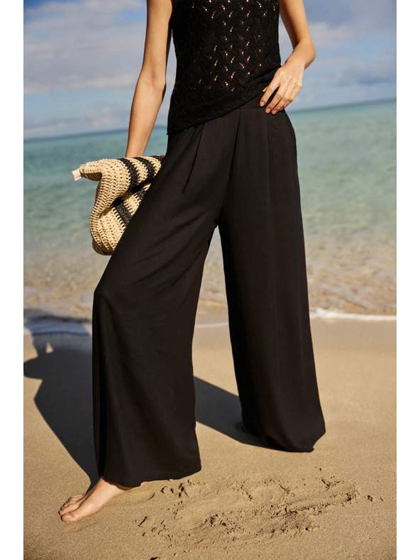 Moodo Дамски свободни панталони Moodo - черни