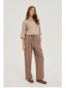 Moodo Светлокафяви свободни панталони Moodo