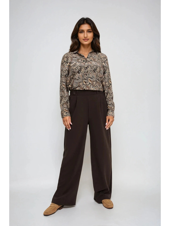 Moodo Дамски панталони Moodo - кафяви