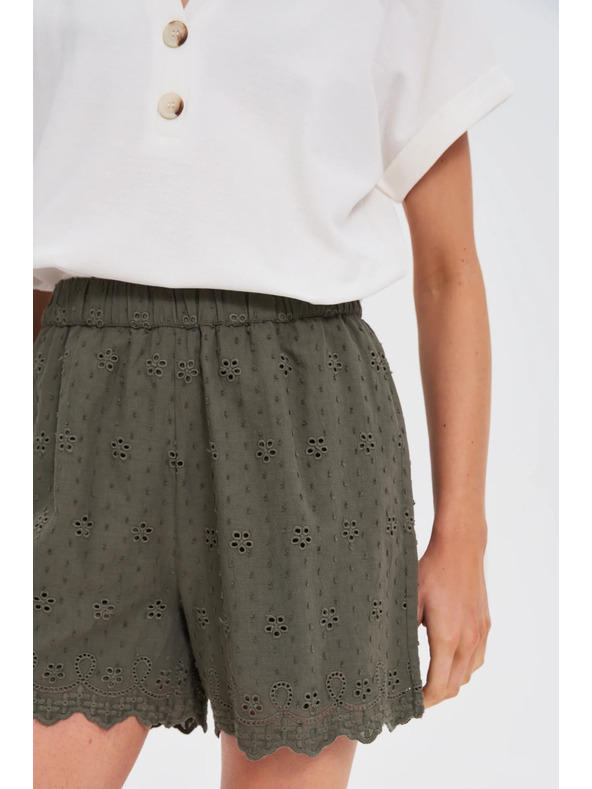 Moodo Дамски къси панталони Moodo - зелени