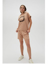 Moodo Дамски къси панталони Moodo - кафяви