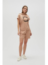Moodo Дамски къси панталони Moodo - кафяви