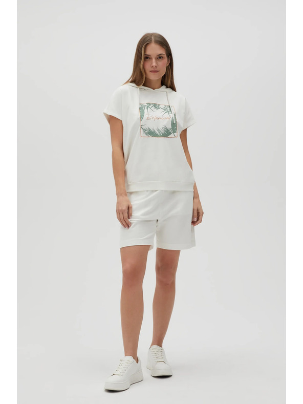 Moodo Дамски къси панталони Moodo - бели