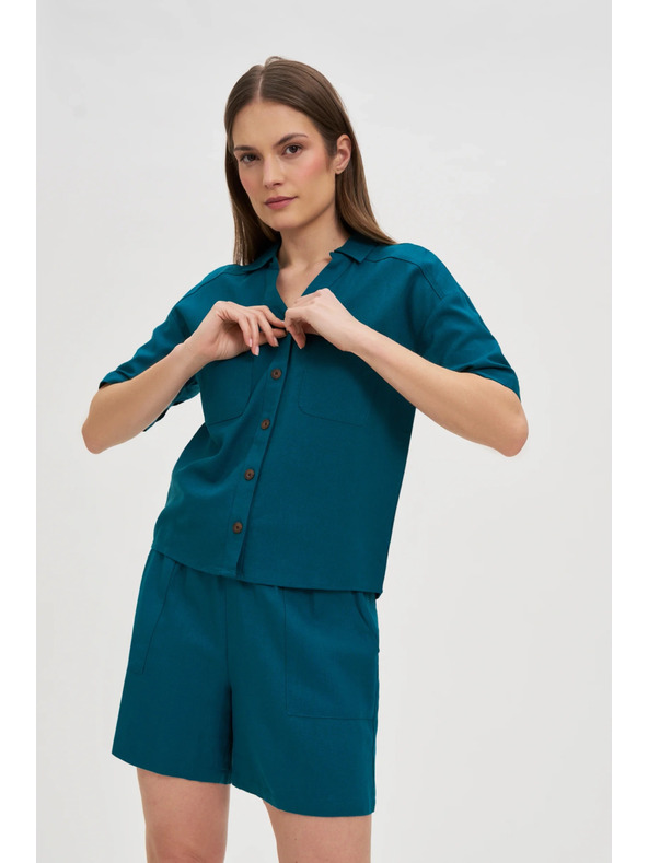 Moodo Дамски къси панталони Moodo - зелени