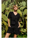 Moodo Черна дамска риза мадейра