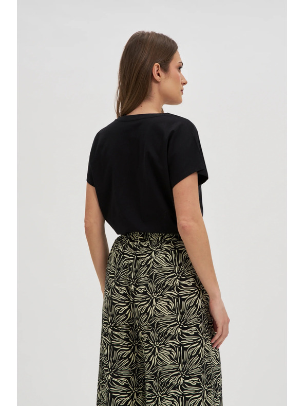 Moodo Дамска черна блуза с декоративни копчета