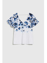 Moodo Бяла блуза със сини цветя