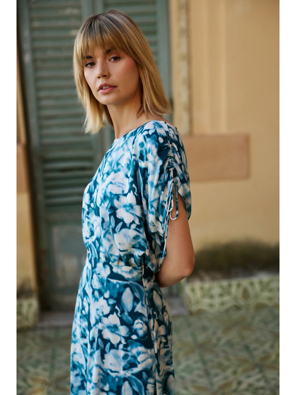 Moodo Синьо-зелена щампована дамска риза