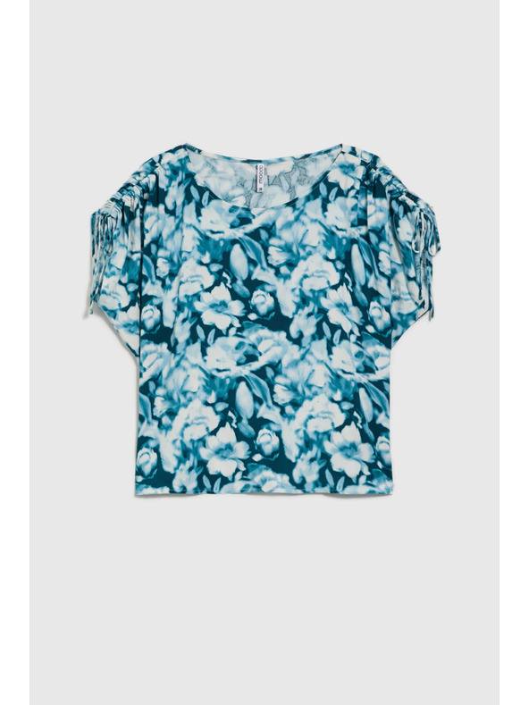 Moodo Синьо-зелена щампована дамска риза