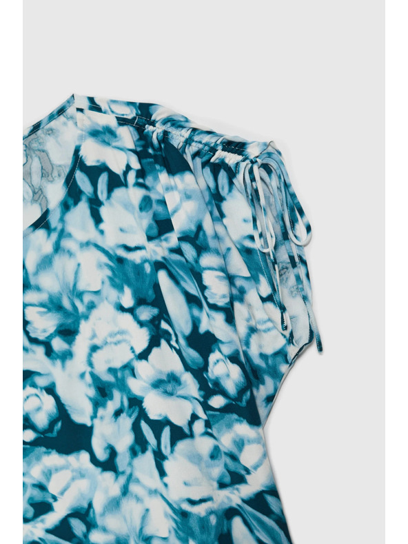 Moodo Синьо-зелена щампована дамска риза