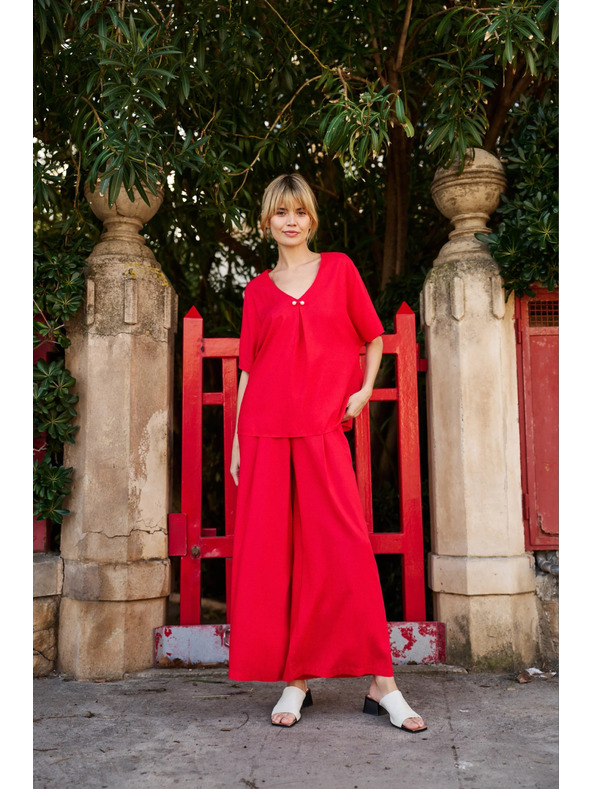 Moodo Червена свободна блуза