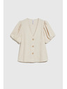 Moodo Бежова дамска риза с къс ръкав
