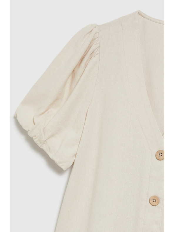 Moodo Бежова дамска риза с къс ръкав