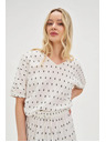 Moodo Бяла щампована блуза