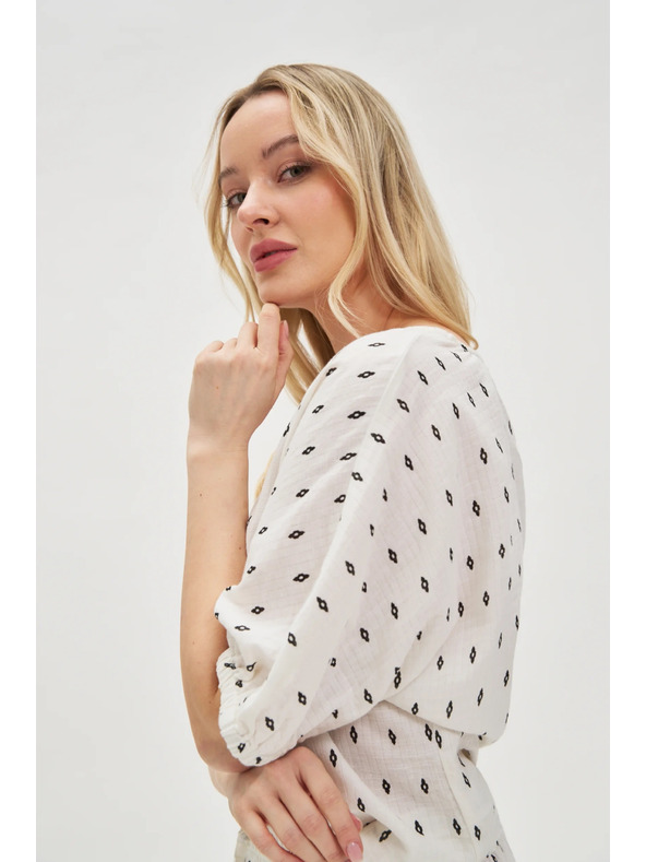 Moodo Бяла щампована блуза