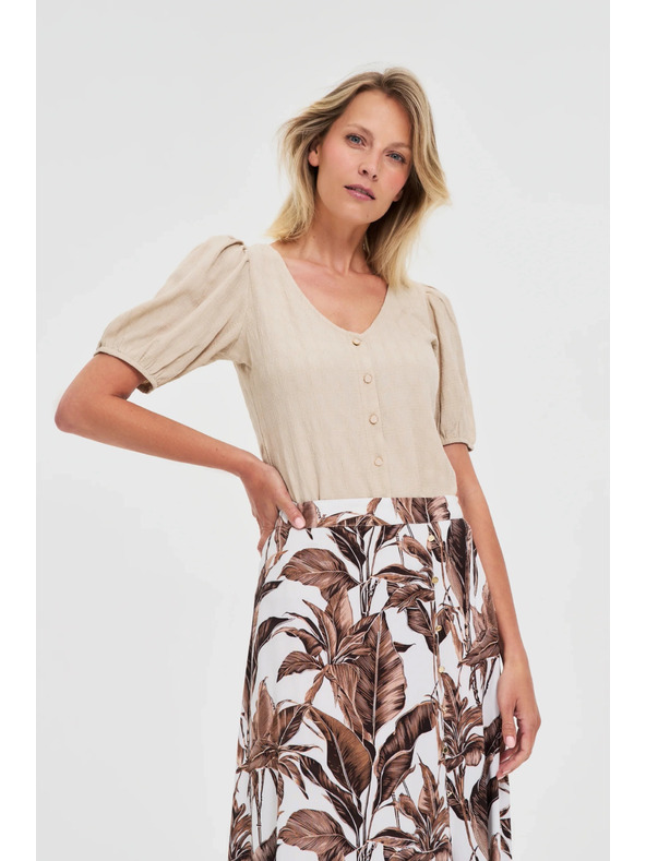 Moodo Дамска тениска Moodo – светлобежово