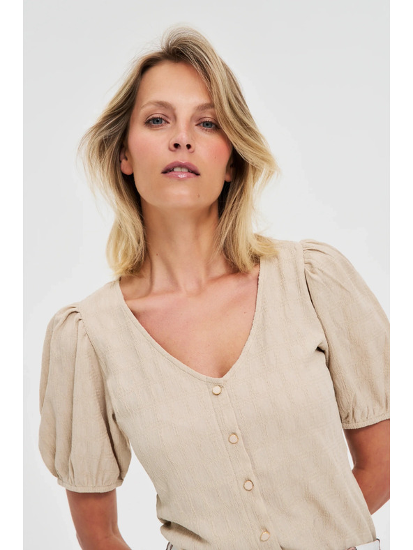 Moodo Дамска тениска Moodo – светлобежово