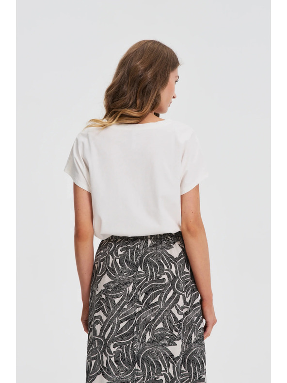 Moodo Бяла блуза с декоративни копчета