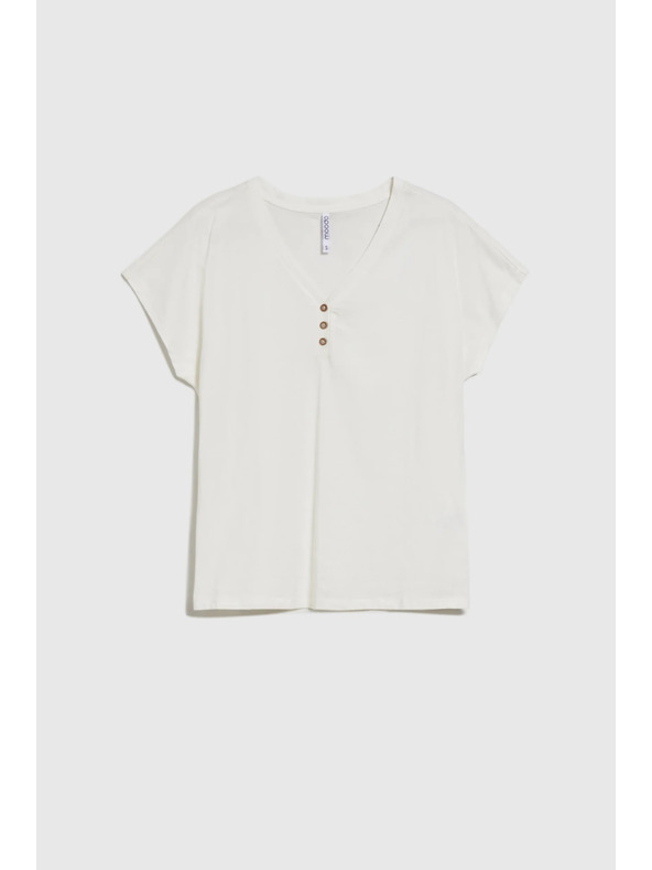 Moodo Бяла блуза с декоративни копчета