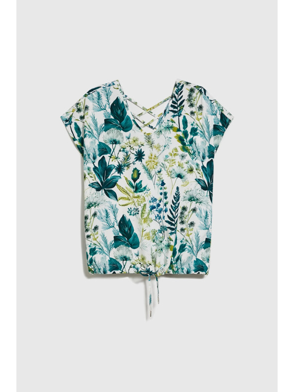 Moodo Флорален топ с V-образно деколте