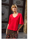 Moodo Червена блуза с широки ръкави