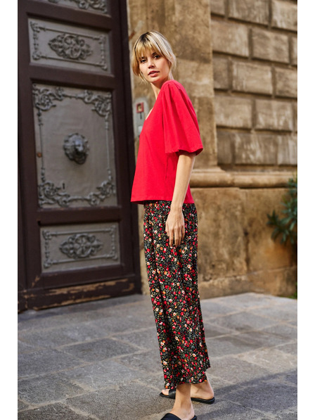 Moodo Червена блуза с широки ръкави