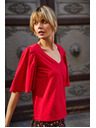 Moodo Червена блуза с широки ръкави