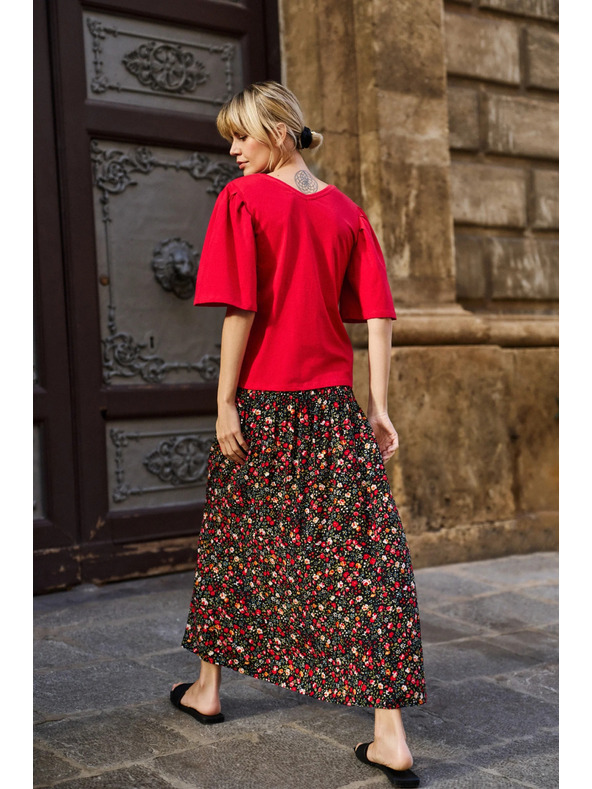 Moodo Червена блуза с широки ръкави