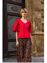 Moodo Червена блуза с широки ръкави
