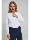 Moodo Дамска бяла блуза с висока яка Moodo