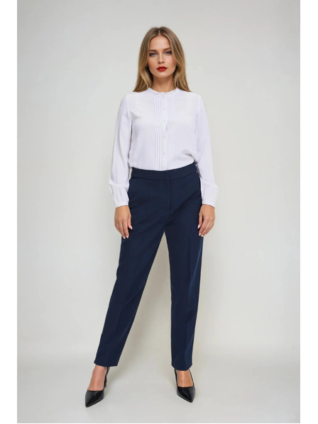 Moodo Дамска бяла блуза с висока яка Moodo