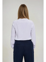 Moodo Дамска бяла блуза с висока яка Moodo