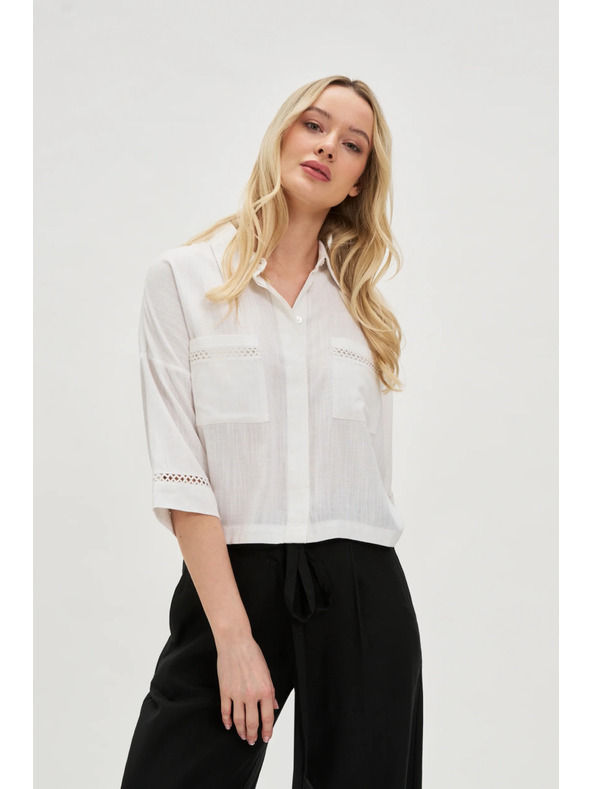 Moodo Дамски топ Moodo - бял