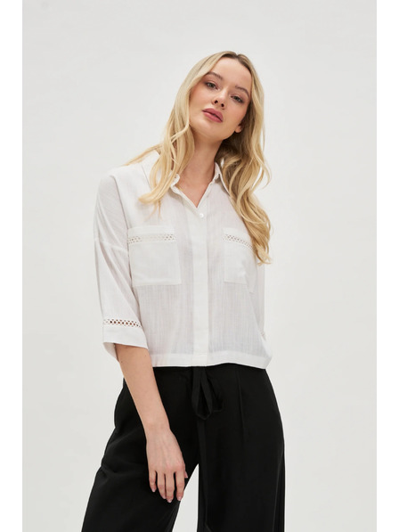 Moodo Дамски топ Moodo - бял