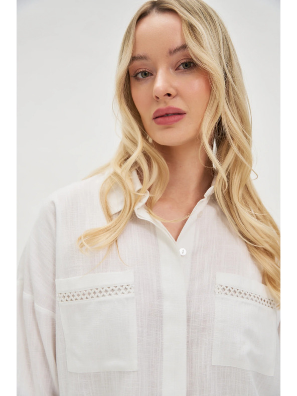 Moodo Дамски топ Moodo - бял