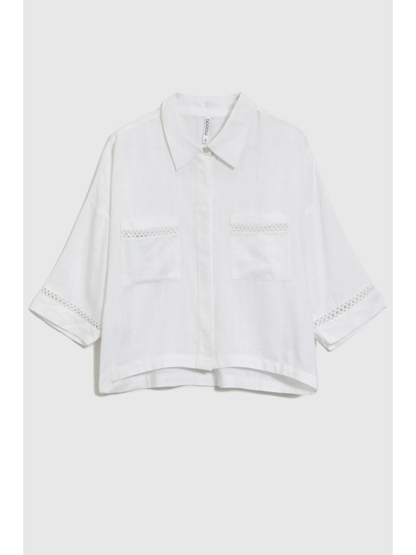 Moodo Дамски топ Moodo - бял