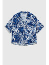 Moodo Синьо-бяла щампована блуза