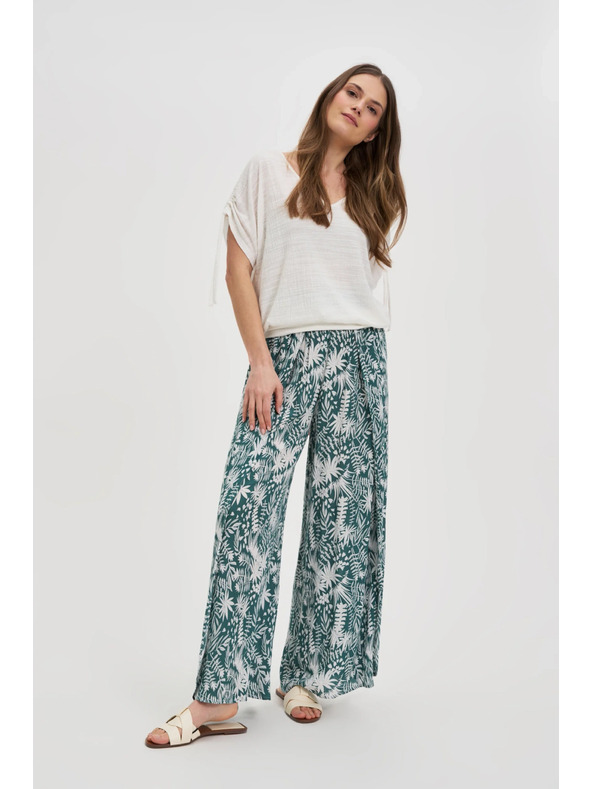 Moodo Бял топ с връзки на ръкавите