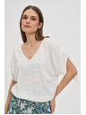 Moodo Бял топ с връзки на ръкавите
