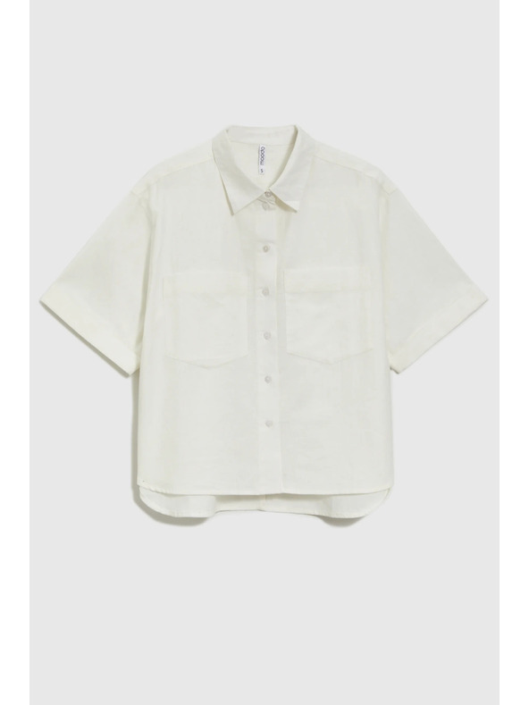 Moodo Бяла блуза с къс ръкав