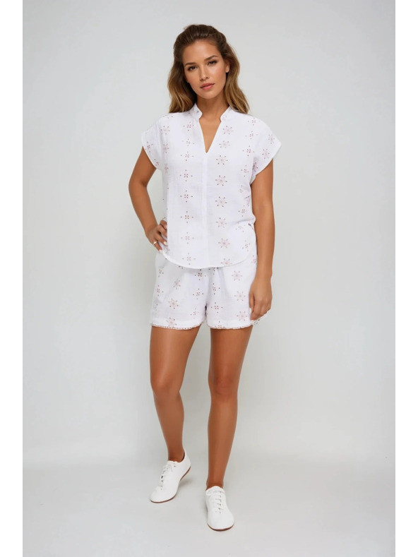 Moodo Бял щампован топ