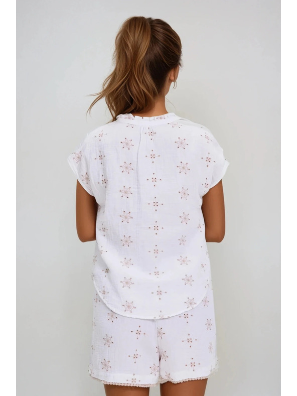 Moodo Бял щампован топ