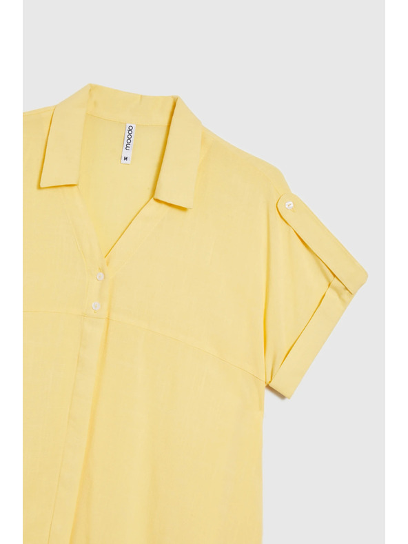 Moodo Маслено жълта блуза с къс ръкав