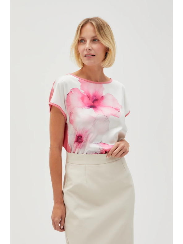 Moodo Дамска бяла блуза с цветя