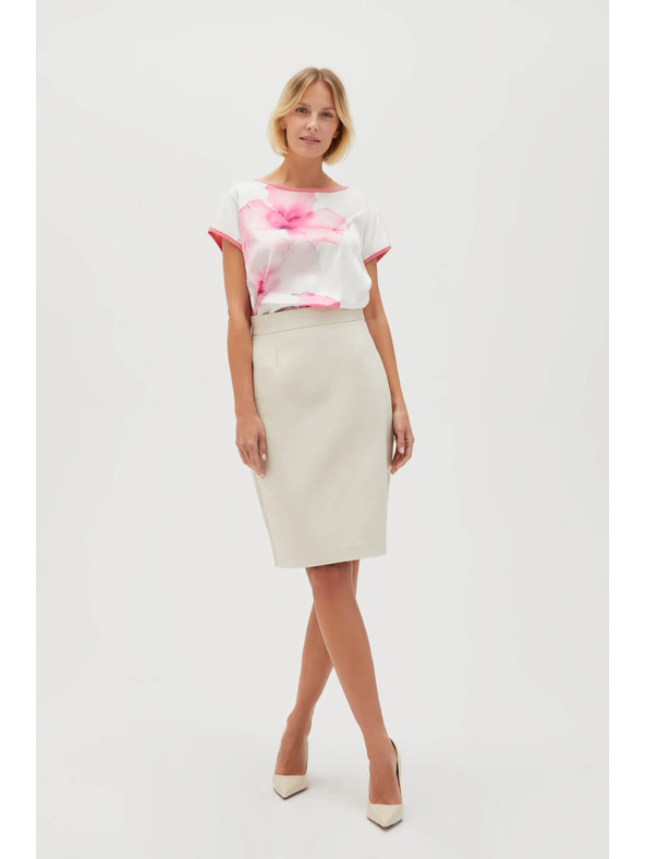 Moodo Дамска бяла блуза с цветя