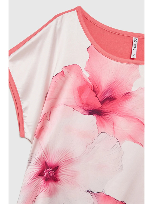 Moodo Дамска бяла блуза с цветя