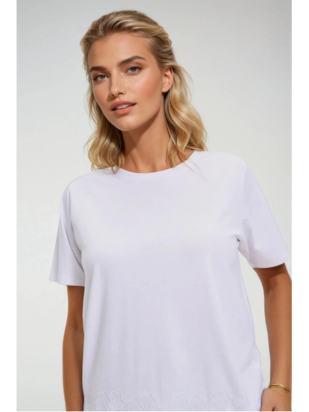 Moodo Бял топ с мадейра кант